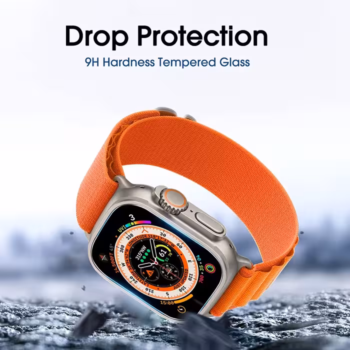 محافظ صفحه نمایش بادیگارد مدل PMMA مناسب برای اپل واچ سری Ultra 49 mm بسته 2 عددی