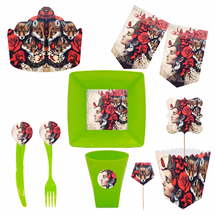  مجموعه 72 عددی تم تولد طرح فاکس لیدی