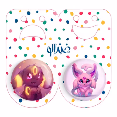 پیکسل خندالو مدل اسپئون و امبرون انیمه پوکمون کد 1729817297 مجموعه 2 عددی