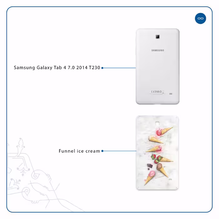 برچسب پوششی ماهوت مدل Funnel ice cream مناسب برای تبلت سامسونگ Galaxy Tab 4 7.0 2014 T230