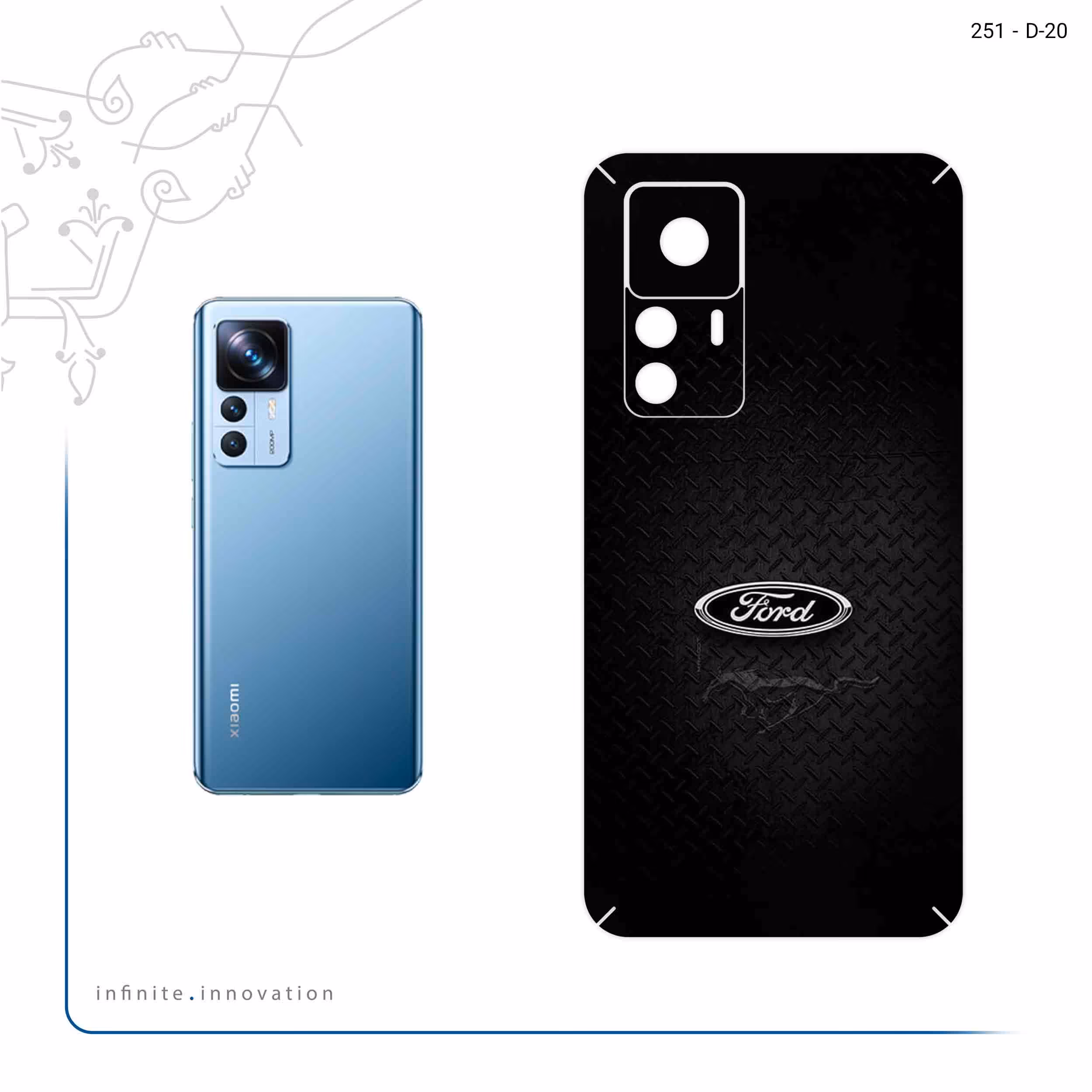 برچسب پوششی ماهوت مدل Ford_Motor مناسب برای گوشی موبایل شیائومی 12T