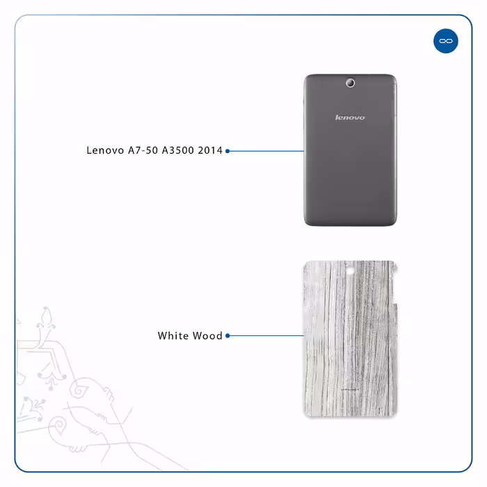 برچسب پوششی ماهوت مدل White Wood مناسب برای تبلت لنوو A7-50 A3500 2014