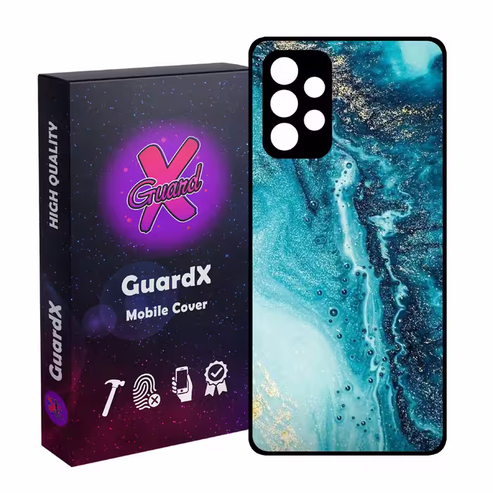 کاور گارد ایکس طرح آبی مدل Glass10402 مناسب برای گوشی موبایل سامسونگ Galaxy A72