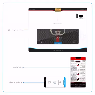 برچسب پوششی ماهوت مدل GUCCI-Logo مناسب برای تبلت سامسونگ Galaxy Tab S2 9.7 2016 T819N