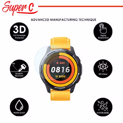 محافظ صفحه نمایش شیشه ای سوپرسی مدل SH-SC مناسب برای ساعت هوشمند سامسونگ Galaxy Watch 4 Classic 42mm بسته سه عددی