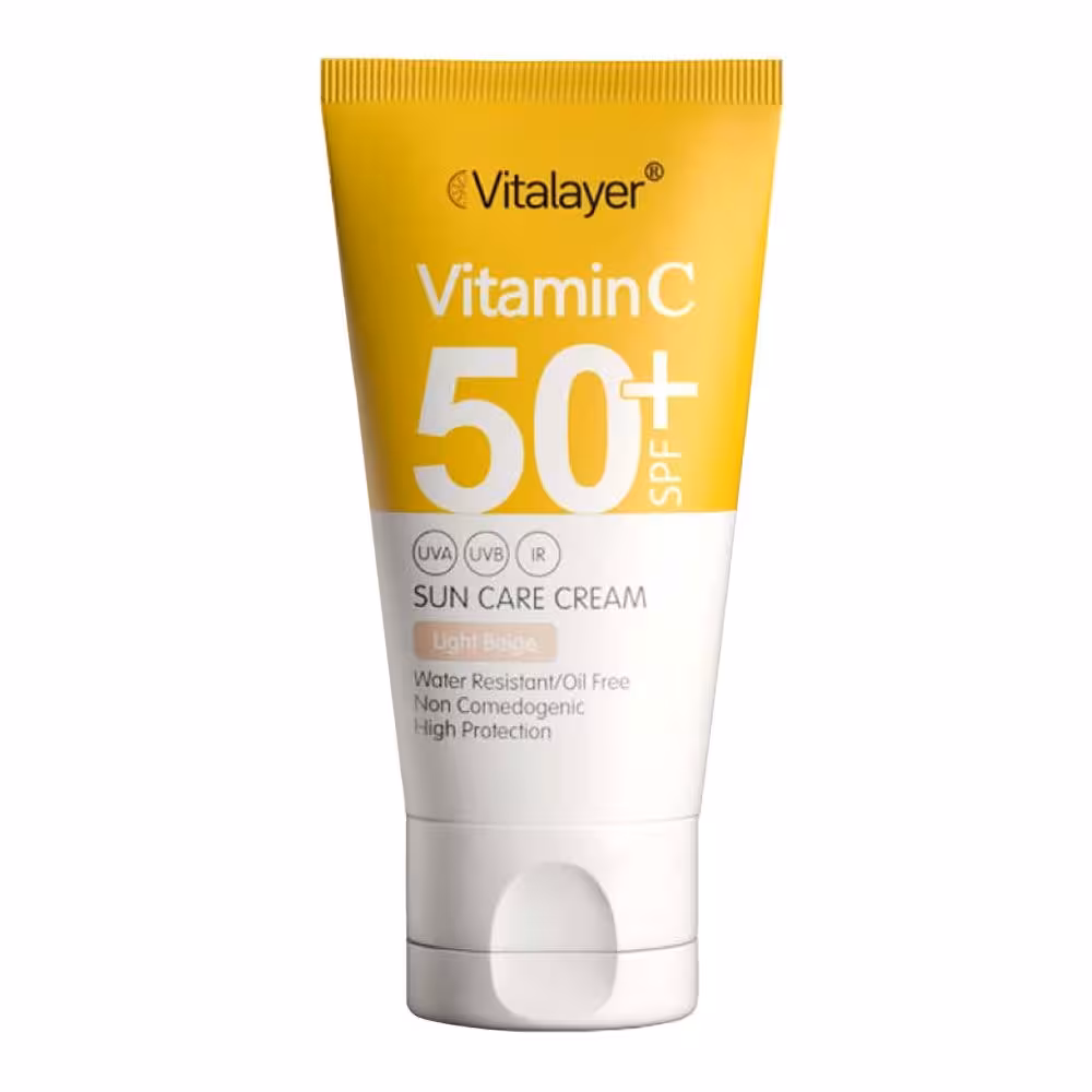 کرم ضد آفتاب ویتامین C ویتالیر بژ روشن spf50 حجم 40 میلی لیتر