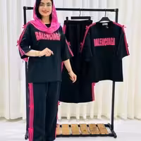 ست تیشرت و شلوار پاپیون بالنسیاگا ست اسپرت دخترانه پاپیون