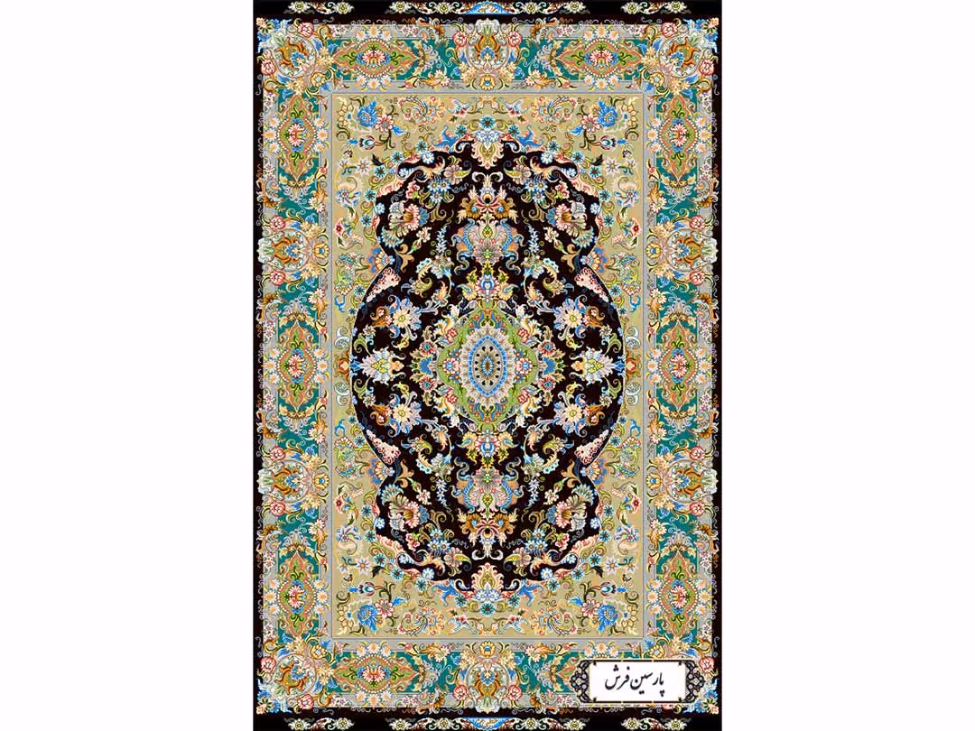 نخ و نقشه فرش ذرع و نیم طرح خطیبی - کد NZ2871