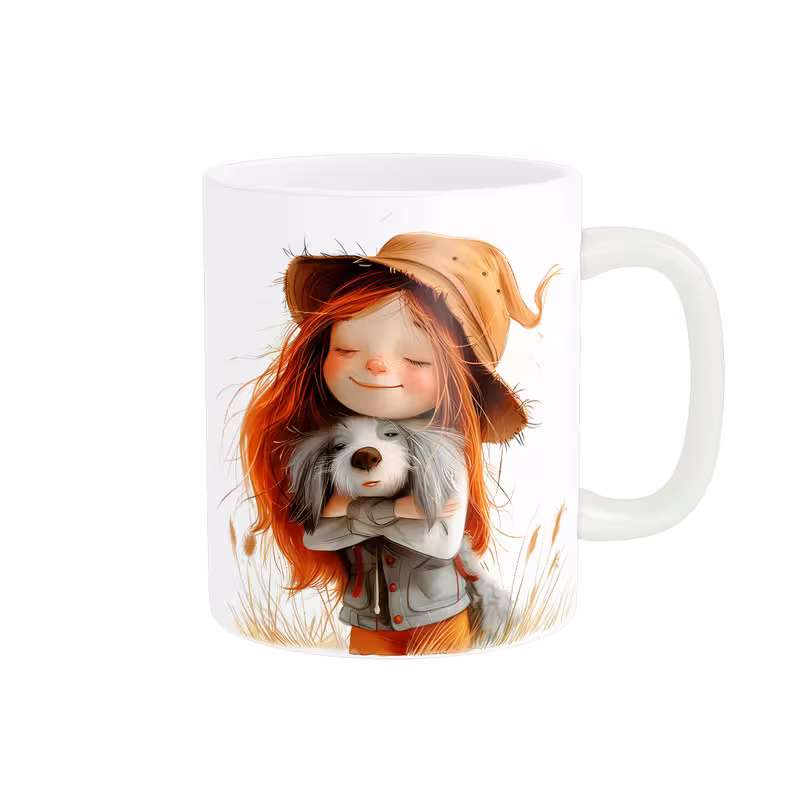 ماگ طرح انیمه ی دختربچه و سگ کد 1593