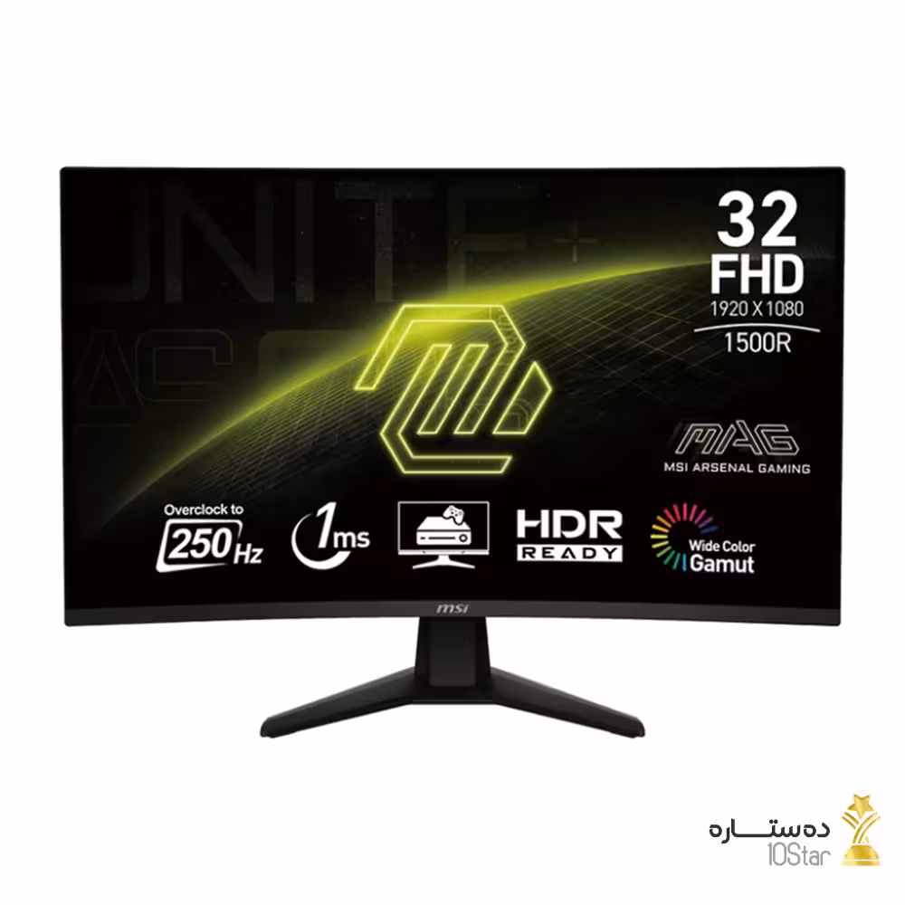 مانیتور گیمینگ ام اس آی MAG 32C6X سایز 32 اینچ خمیده Full HD 250 هرتز