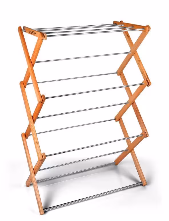 بند رخت چوبی تاشو مدل آکاردئونی