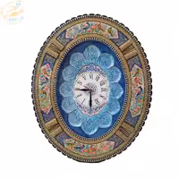 ساعت دیواری خاتم کاری گل و مرغ صفحه
