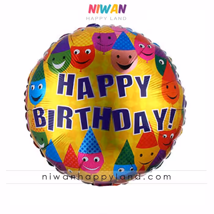 بادکنک فویلی هپی برس دی طلایی