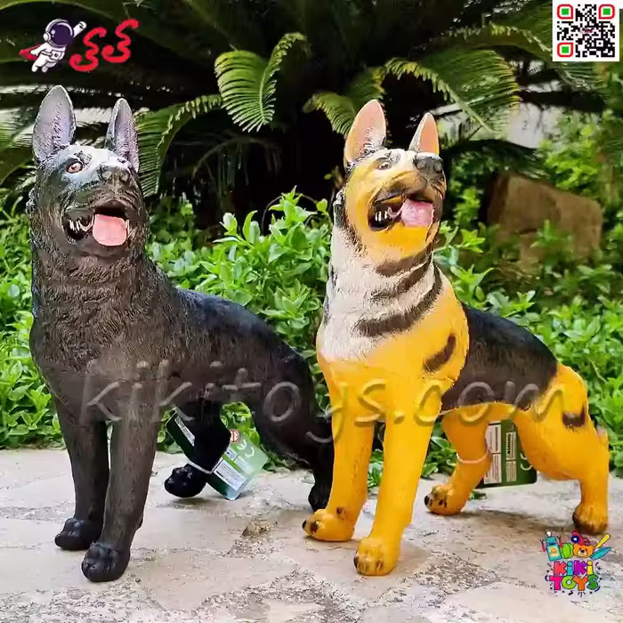فیگور حیوانات ماکت سگ ژرمن شپرد اسباب بازی نرم و گوشتی بزرگ German Shepherd dog figure﻿﻿ 759