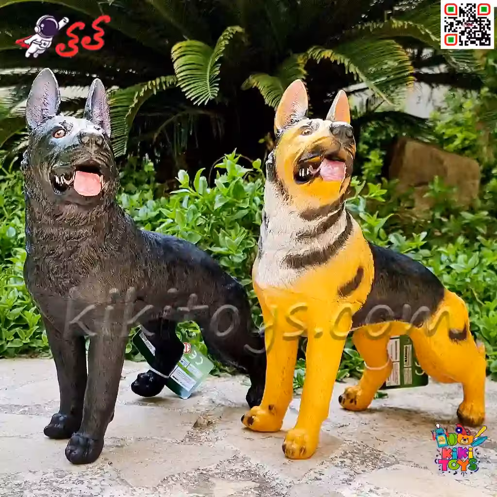 فیگور حیوانات ماکت سگ ژرمن شپرد اسباب بازی نرم و گوشتی بزرگ German Shepherd dog figure﻿﻿ 759