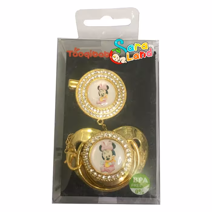 پستانک ارتودنسی لاکچری نگین دار تائوچی طرح میکی ماوس دخترانه