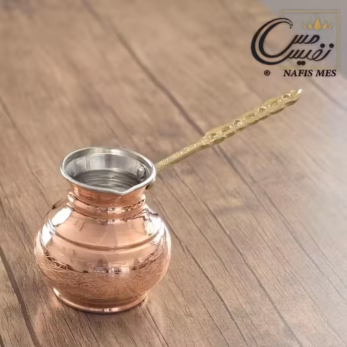 قهوه جوش مسی طرح دیبا ( دسته برنجی )