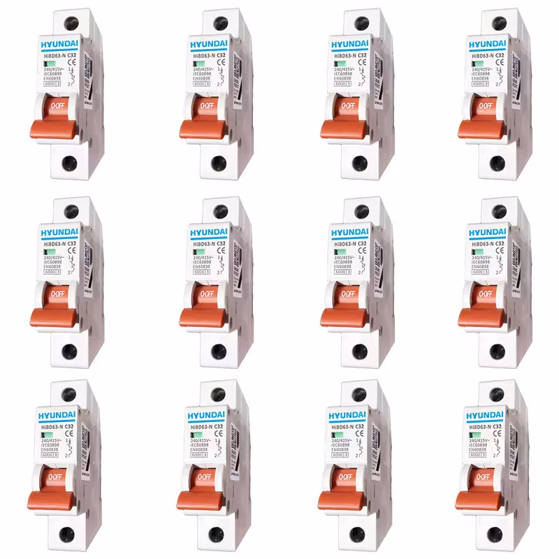 فیوز مینیاتوری تک فاز 32 آمپر هیوندای مدل C32 بسته 12 عددی
