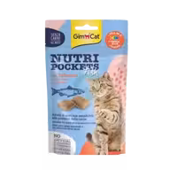 تشویقی گربه بالغ مدل Nutri Pockets Salmon سالمون برند Gim Cat جیم کت 60 گرمی