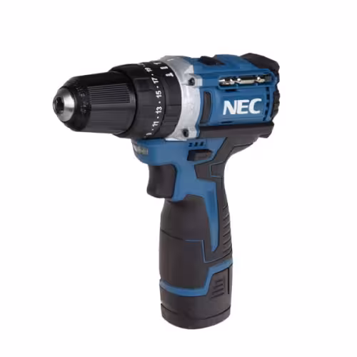 دریل شارژی چکشی NEC براشلس لیتیوم 12 ولت مدل 1515