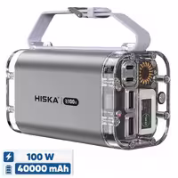 پاوربانک 100 وات هیسکا مدل HP-444PD ظرفیت 40000 میلی آمپر ساعت(جعبه باز)