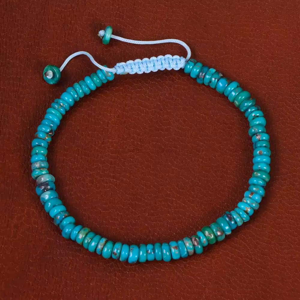 دستبند فیروزه خزامه کد 30427 - جواهری مشاهیر