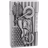 فندک گازی شعله ی شمعی طرح موتور هارلی HARLEY رنگ نقره ای