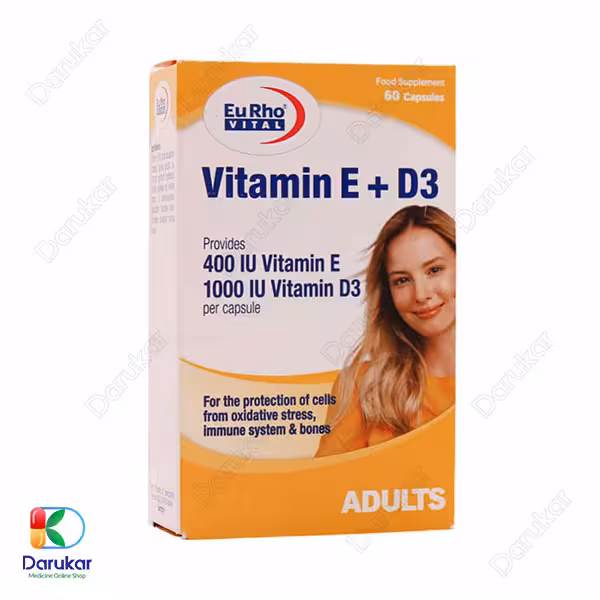 کپسول ویتامین E و D3 یوروویتال 60 عدد