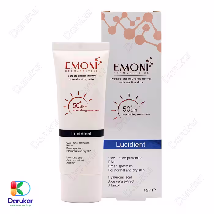 کرم ضد آفتاب پوست نرمال تا خشک امونی SPF50 حجم 50 میلی لیتر