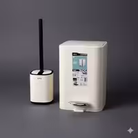 سطل و فرچه پدالی مربع‌شکل Homfel | آرام‌بند سفید