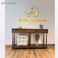 کنسول شکیل خراطی شده 3 کشو با درب های چوبی و حصیری در رنگ های متنوع به سفارش مشتری