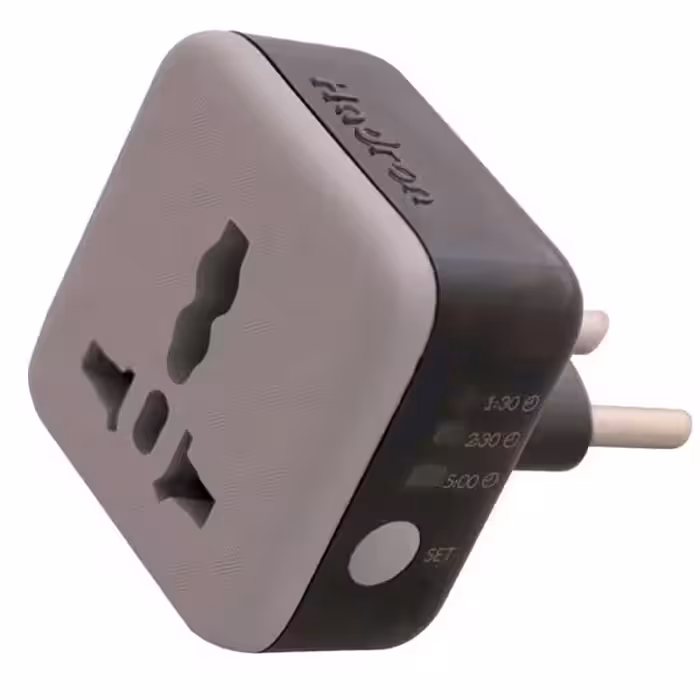 Hadron EU Stabilizer Power Plug Adapter with Timer – Brown