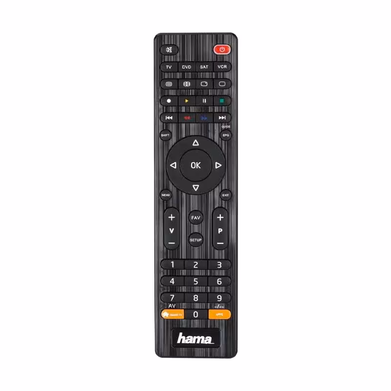 کنترل چندین دستگاه با کنترل Hama Universal برای DVD/STB/VCR/TV (LG، Sony، Samsung، Sharp، Panasonic، Philips)