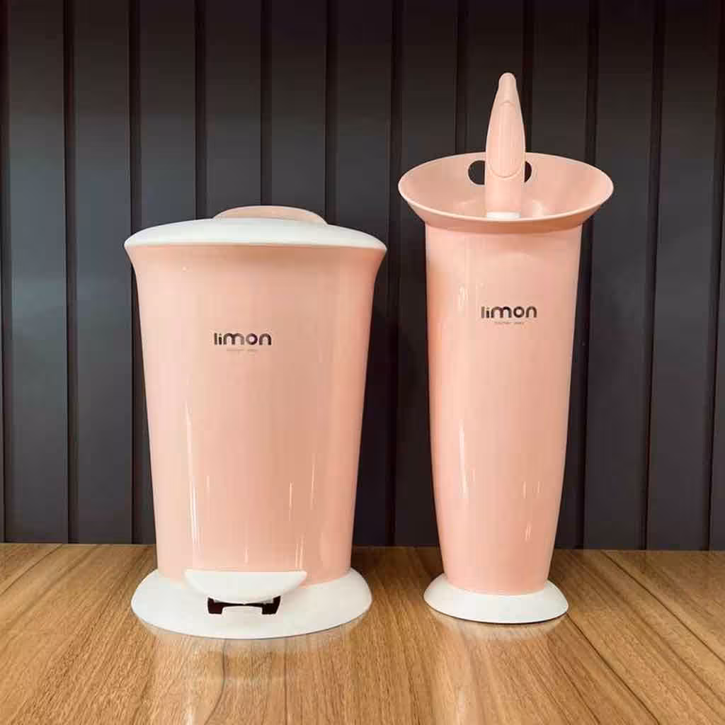 سطل پدال دار و فرچه صورتی پاستیلی لیمون 1763