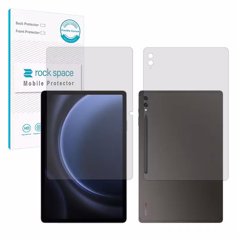گلس صفحه نمایش و پشت تبلت سامسونگ  Galaxy Tab S9 FE مدل نانو هیدروژل مات برند راک اسپیس کد XLXL