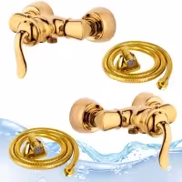 ست 4 عددی شیرآلات اهرمی شیر توالت بامبوطلایی