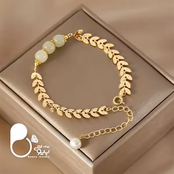 دستبند گندمی زمردی 2