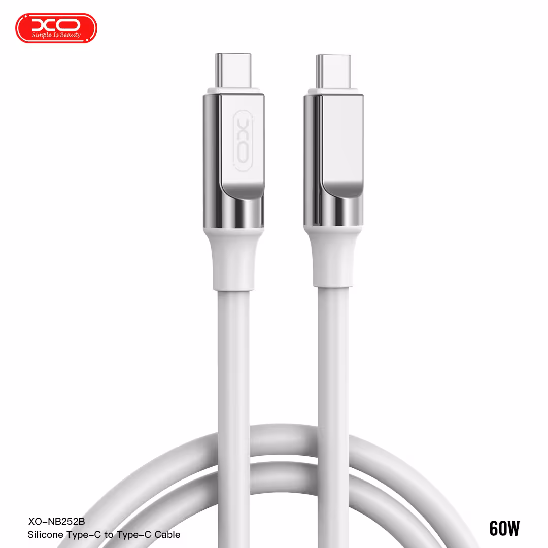 کابل شارژ و انتقال داده USB-C مدل XO NB-Q252B PD 60W طول 1متر