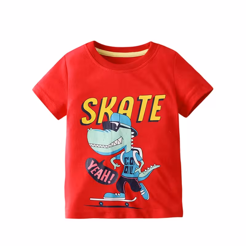 تیشرت آستین کوتاه بچگانه طرح تمساح کارتونی