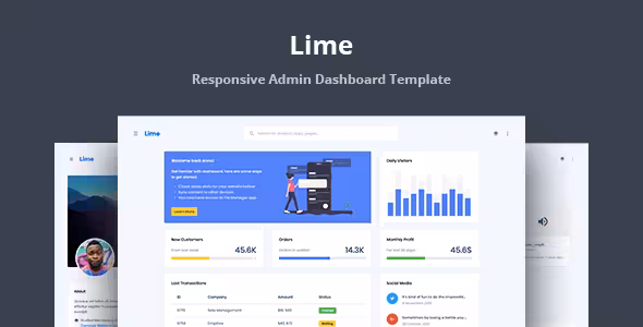 دانلود قالب HTML مدیریتی Lime