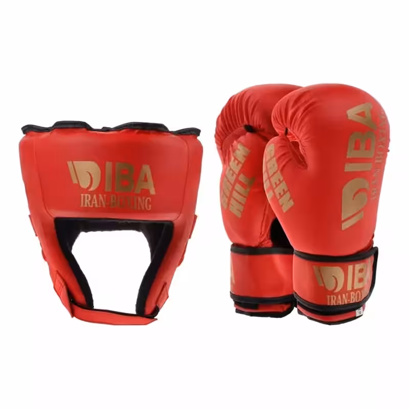 ست دستکش و کلاه گرین هیل super aiba red