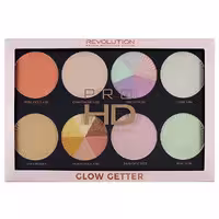 پالت هایلایتر رولوشن REVOLUTION اصل مدل Glow Getter، هشت سایه‌ی  هایلایتر شاین و اکلیلی