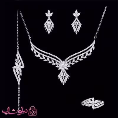 سرویس نقره زنانه طرح جواهر وزن 13/8 گرم کد 5300