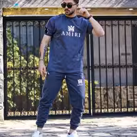 ست خنک مردانه پارچه نخ پنبه تیشرت شلوار 15848