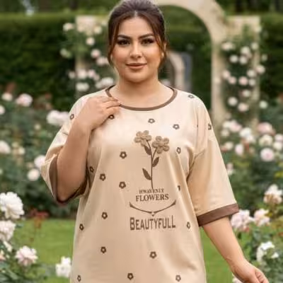 ست تیشرت شلوار گل برجسته 165