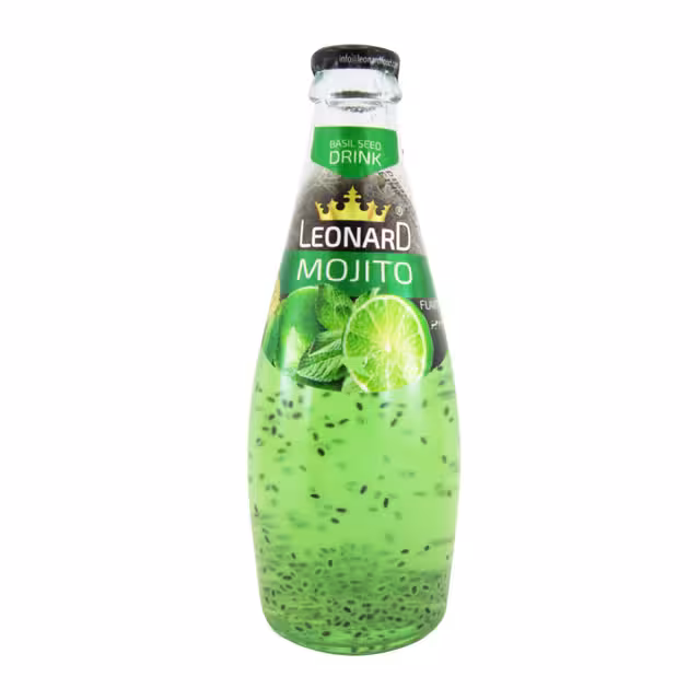 نوشیدنی تخم شربتی با طعم موهیتو لئونارد 300 میلی لیتری