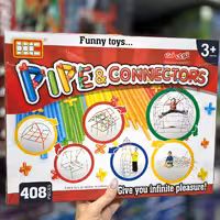 بازی فکری سازه لوله‌ای و اتصالات 408 قطعه