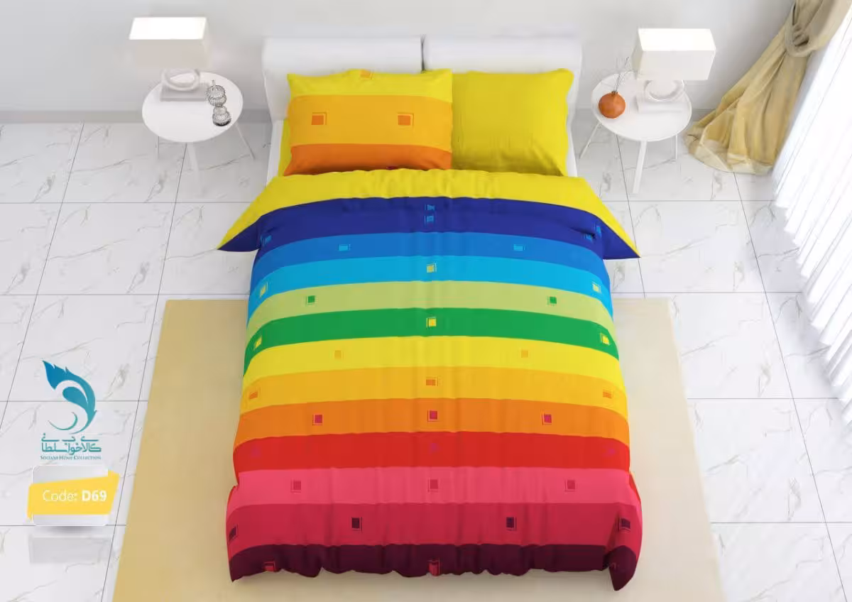 روتختی رنگین کمان کد D69 یک نفره 4 تکه