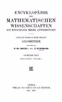 خرید و دانلود نسخه کامل کتاب Encyclopaedie der mathematischen Wissenschaften und Anwendungen. Geometrie