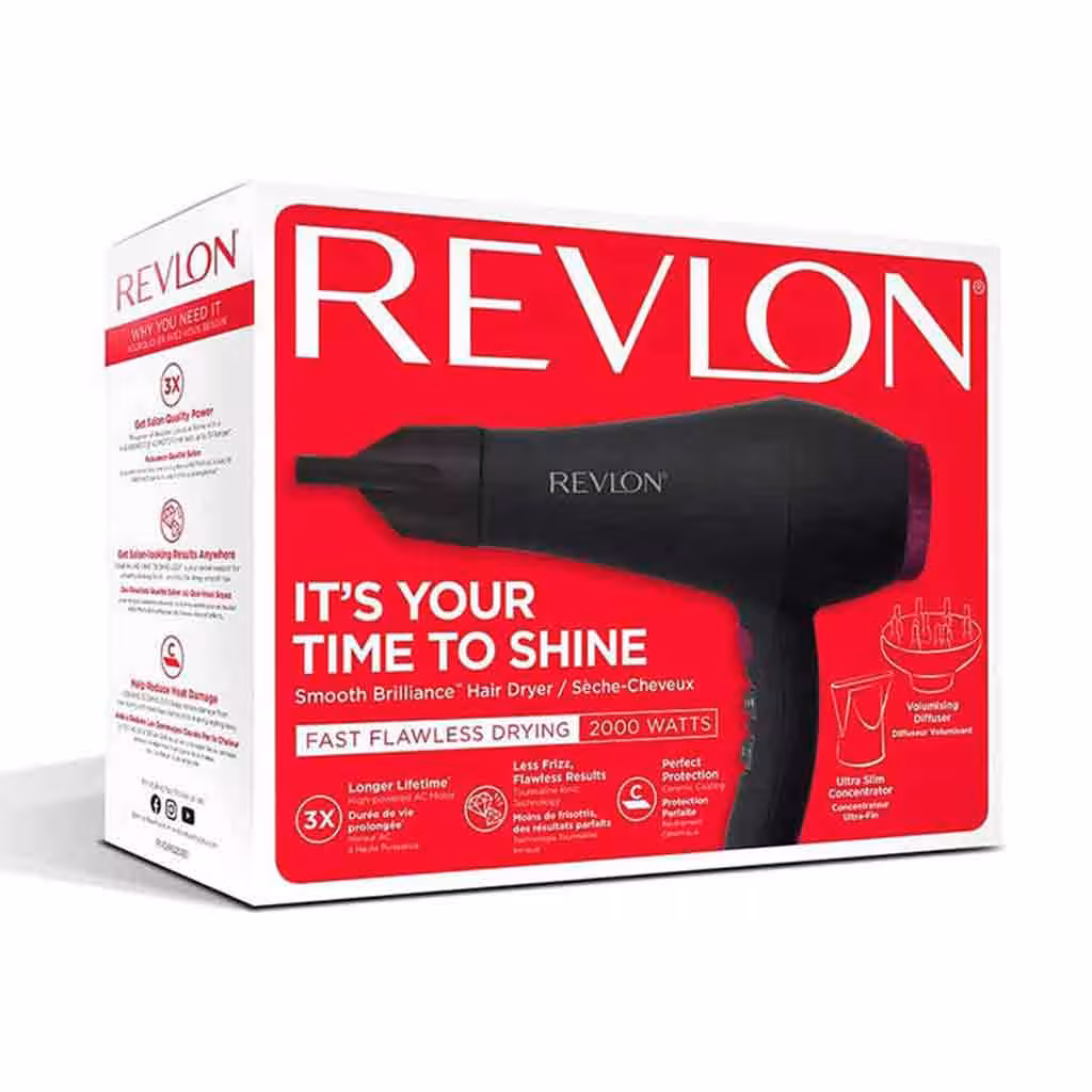 سشوار کانادایی رولون 2000 وات Revlon Heat Smooth با دو سر کاربردی